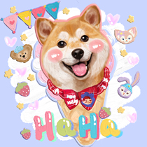 Pet Portrait Custom Katong Manga Cartoon Avatar Hand Painted Oil Painting Wind Kitty Dog Illustrations Commemorative Photo Generation of About Draft