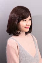 (2016 new) ladies high-end fashion wig oblique bangs breathable comfortable elegant Lady long hair wig