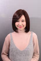 Womens fashion wig hair set literary fresh womens short hair oblique bangs wig custom-made womens replacement hair weaving hair