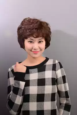 Shanghai women's fake headgear store brand wig physical store fluffy fashion realistic women's short hair wig set