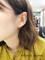 FADOOJ day series light jewels 9k gold small drill zircons stone ring circle integrated styling personality commuter earring female ornament