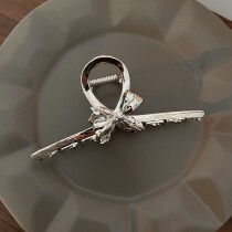 Vertical Hairpin Silver Bow Hair Clip 2022 New High-end Superior Sense Grab Hair Clip Hair Clip Accessories Womens Little Crowddesign Feel