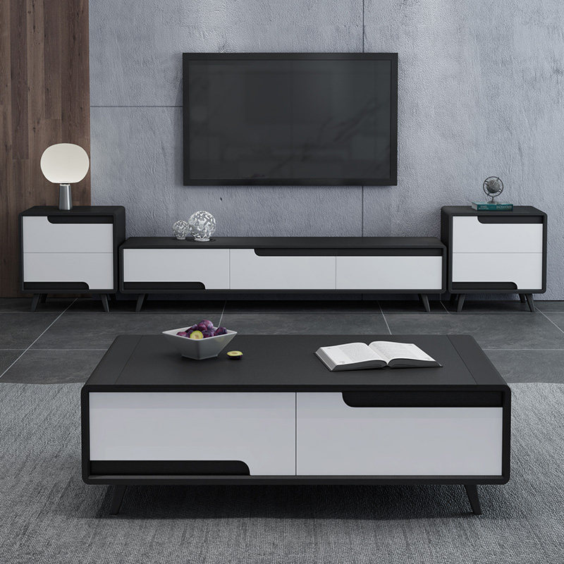 Nordic flaming Stone coffee table TV cabinet set modern simple living room furniture combination
