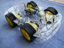 Smart car chassis 4WD 4-wheel driving force real strong magnetic motor with code disc speed measurement