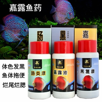 Jialu fish medicine colorful fish medicine black Fukang Jialu liquid parrot spirit Jialu liquid black rehabilitation enteritis Kang 150nl