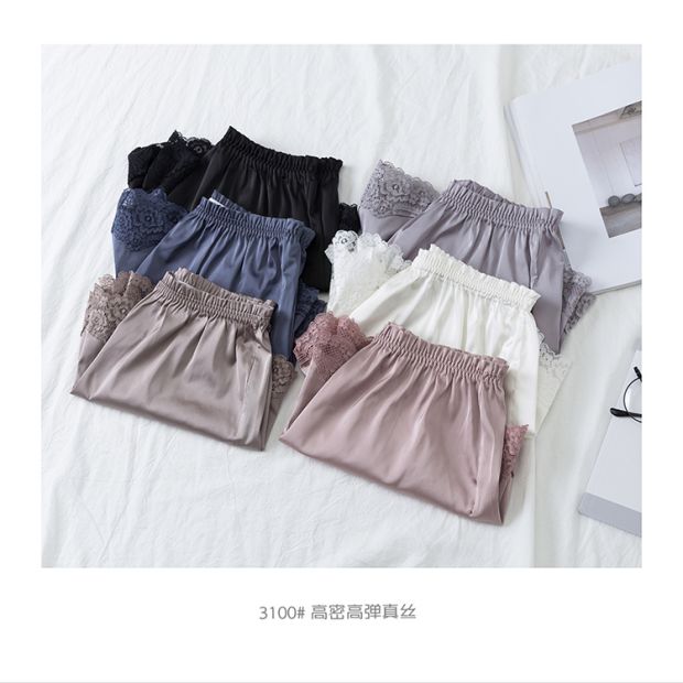 Zuo Danyi quần short lụa kích thước lớn chống ánh sáng mùa hè mặc quần legging ren mỏng bảo hiểm an toàn quần 3100 - Quần short quần sooc nữ xếp li