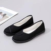 一字 Фирменные туфли для медсестер, черные женские противоскользящие туфли на мягкой подошве, одиночные туфли для рабочей мамы, полностью черная рабочая обувь, красота