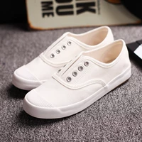 Белая тканевая универсальная низкая белая обувь для школьников и студентов, в корейском стиле