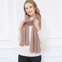 High-end mulberry silk cashmere scarf Korean wool knitted men and women Spring and Autumn Winter thick long shawl warm scarf