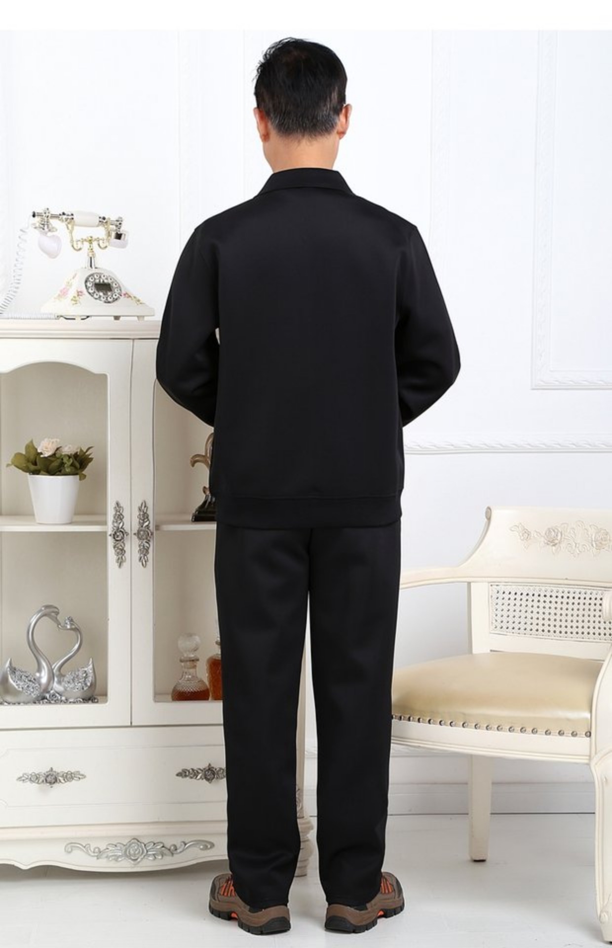 Sản phẩm mới giải phóng mặt bằng mùa xuân và mùa thu trung niên thể thao nam thể thao hai áo khoác nam trung niên cộng với phân bón để tăng quần sooc