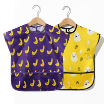 Children hood Eating Apron waterproof Anti-Dirty Summer Short Sleeve Thin food Meal Apron for male and female Baby Baby Meals
