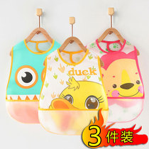 Childrens bib waterproof and anti-dirty soft glue mouth pocket Baby Food Meal Pocket Baby Apron No Sleeve Apron Anti-Dress