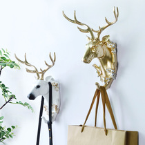 European style lucky deer head wall pendant Creative entrance wall decoration Wall hanging bar cafe business listing