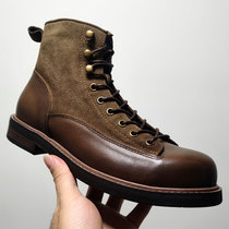 Amy Hangqi High Help Boots Short Face American Renaissance Martin Boots Head Layer Handscaped Casual Shoes