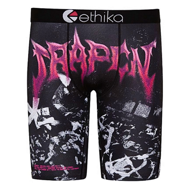 Ethika North American Trendy Sports Underwear Men's Ice Silk Boxer Briefs Quick-Drying Non-Abrasive Leg Print Boxer Briefs for Men