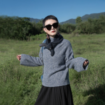 Gaoding fabric 75% cashmere 25% mulberry silk sweater Joker thick warm turtleneck sweater women autumn and winter