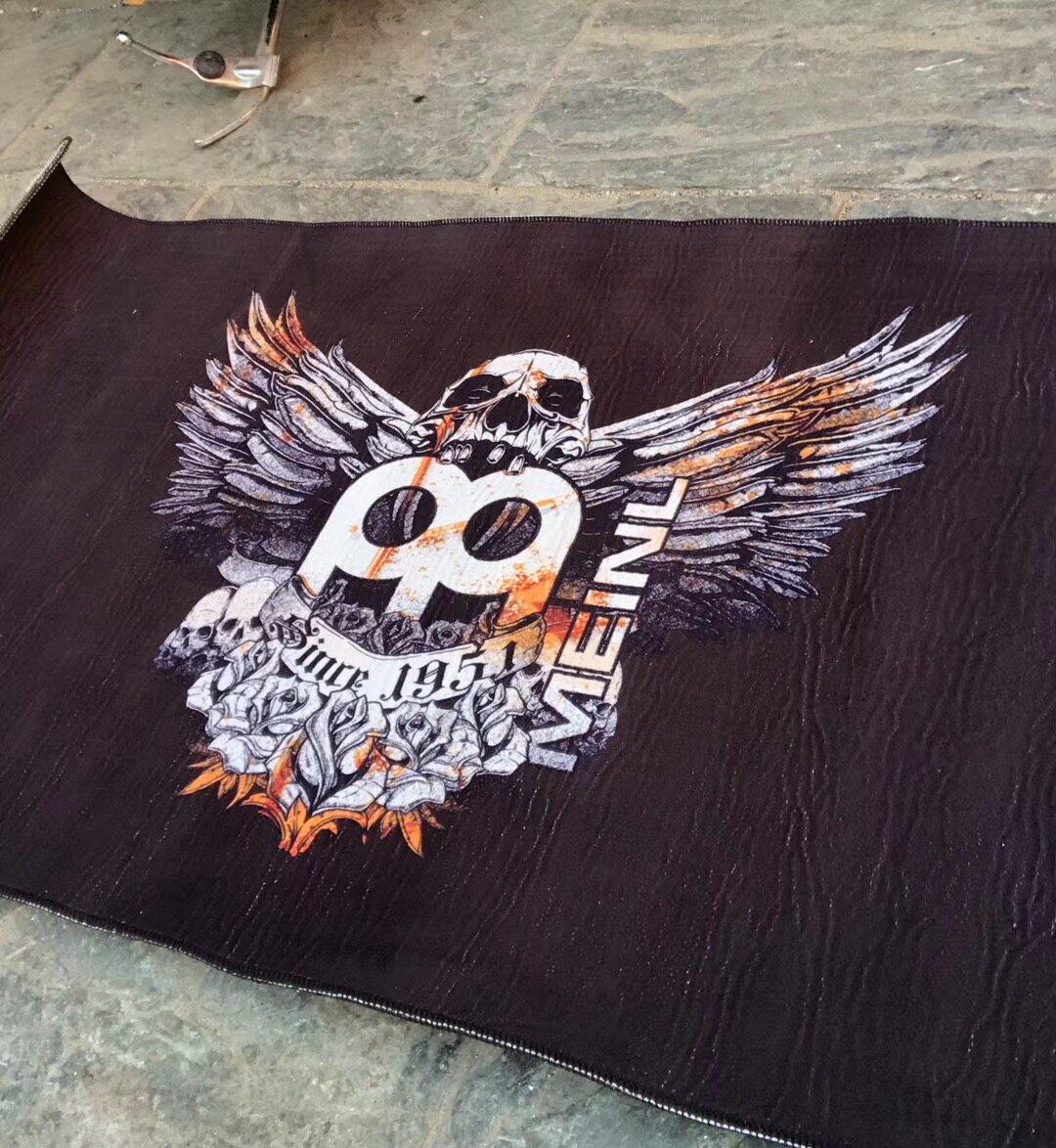 German MEINL Maier limited edition flying skull carpet can be used as a tapestry