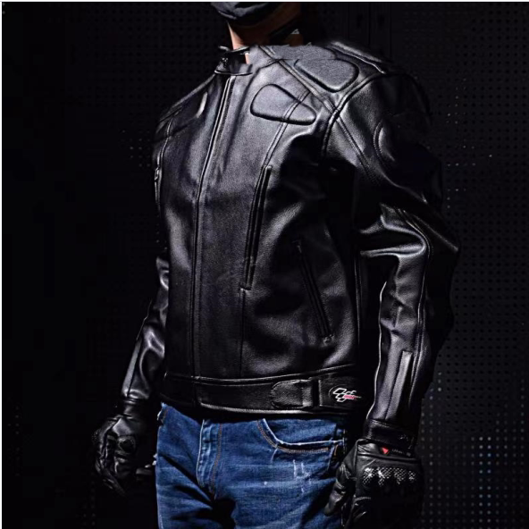 Motorcycle Pu Racing Suit, Winter Windproof and Warm Motorcycle Pants Set, Leather Riding Anti-Fall Jacket