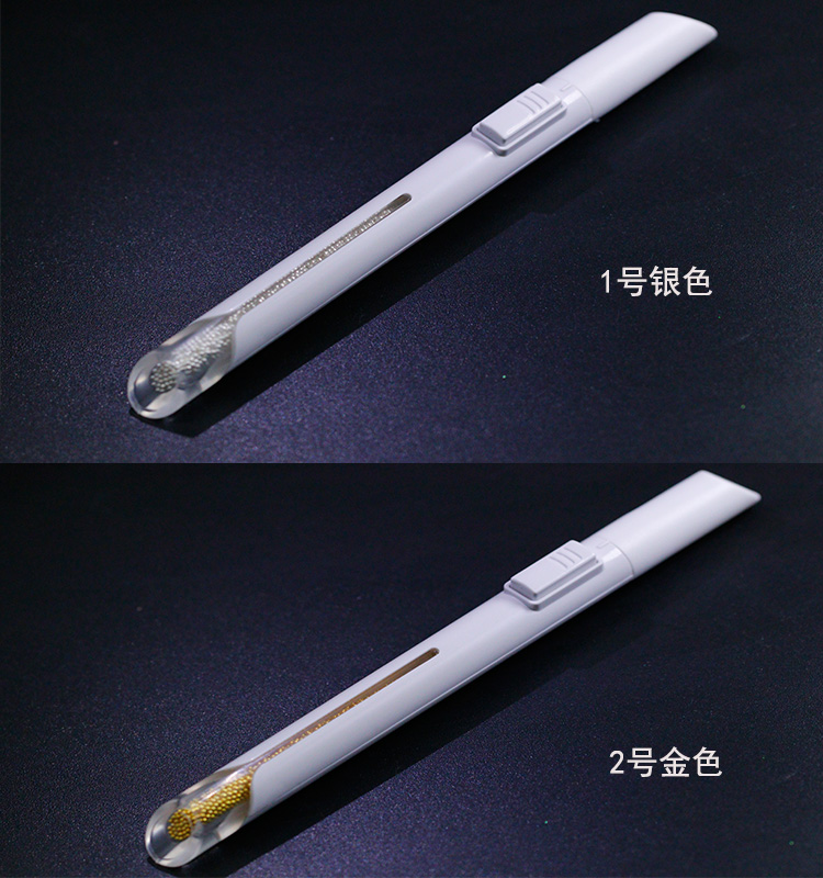 Nhật Bản nhỏ thép bi làm móng tay bút bút bi bút đinh tán nhỏ chấm dụng cụ làm móng tay bằng vàng và bạc bút bi 3 màu - Công cụ Nail kìm cắt móng chân