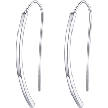 Lukfook Jewelry Simple Pt950 Platinum Earrings for Women Glossy Platinum Ear Hooks Gift Price G07TBPE0004