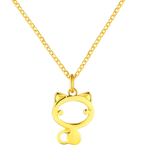 Six Foo Bijoux O-caractères Gold Necklace brillant Glossy Cat Foot Gold Pendentif Ensembles Chaîne Femme Dés en cadeau HEGTBN0001