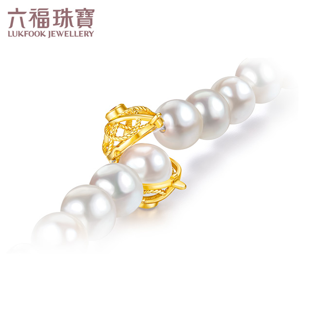 六福珠宝珍珠项链送妈妈石榴石耳环珍珠手链套装定价G04DSSC0002Y