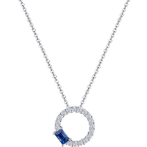 6 Fofu Jewelry Sapphire Pendant 18k gold cover chain O-word diamond necklace Women in pricing F87DSKN0018W