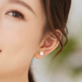 六福珠宝 Серьги из жемчуга, женский стиль, серебро 925 пробы, 7.5mm