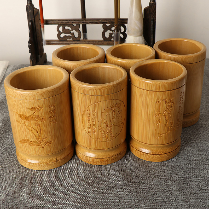 Brush pen holder natural bamboo pen holder creative office swing piece with student graduation gift customized business