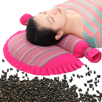 Sicklesenna Cervical Spine Pillow Repair Cervical Spine Special Pillow Buckwheat Shell Neck pillow pillow core Adult anti-bow straightening round pillows