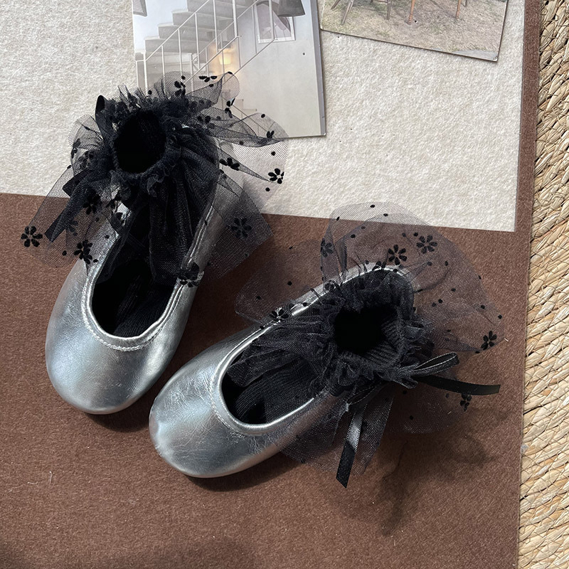 Children's Socks Double Needle Mesh Baby's Breath Lace Cotton Socks Kidsren's Cute Lolita Lace Bow Pile Socks