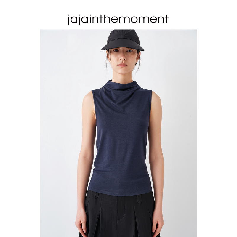 Jaja Lyocell Wool Lightweight Stretchy Half-High Collar Glossy Retro Slim-Fit Knitted Vest Tt040007 Jaja Lyocell Wool Lightweight Stretchy Half-High Collar Glossy Retro Slim-Fit Knitted Vest Tt040007