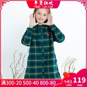 Balla Balla Girls Top 2018 Winter New Children Plus Áo dài kẻ sọc nhung 22024180201