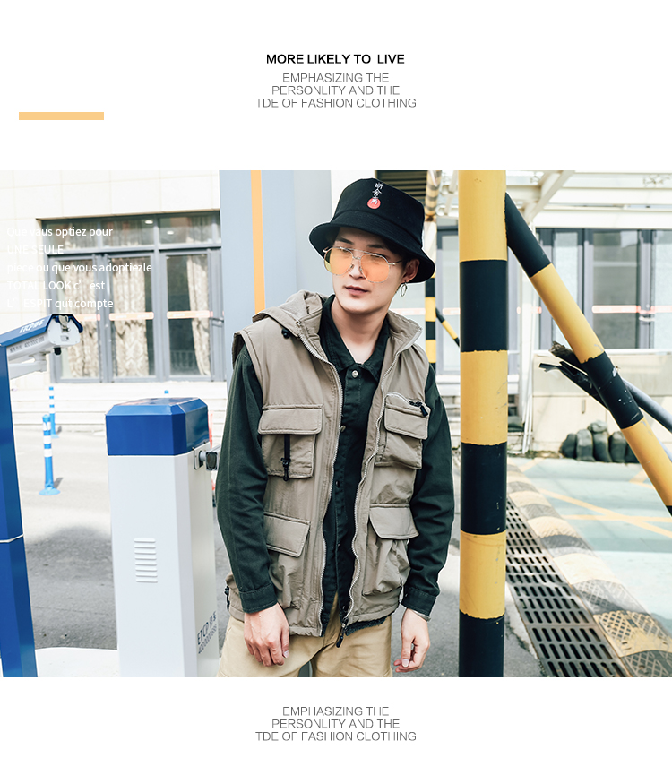 Bắt đầu áo vest cotton nam thu đông nhiều túi phiên bản Hàn Quốc theo xu hướng của các cặp đôi cá tính cá tính chụp ảnh hoang dã tùy chỉnh in logo áo nam
