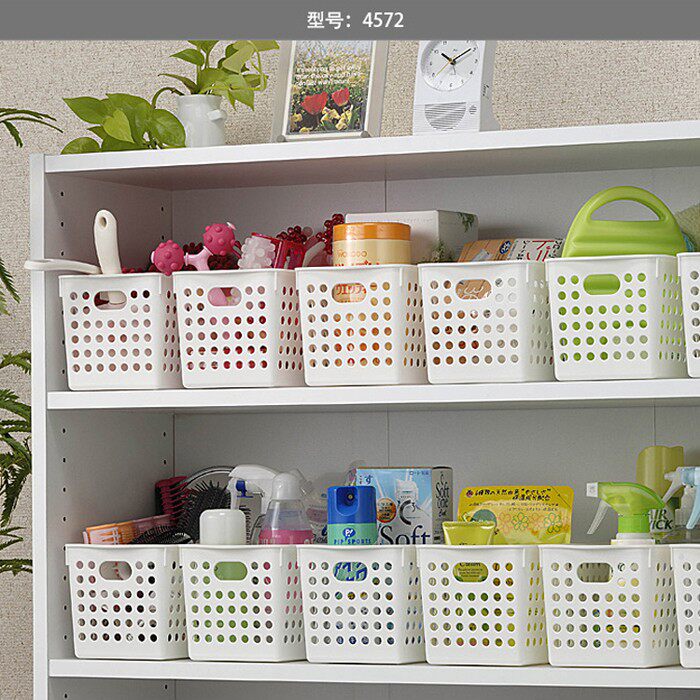 Japan Imported Cosmetics Desk Face Drawer Containing Basket Plastic Containing Basket Overall Cupboard Bookcase Finishing Box