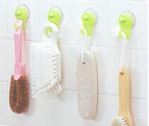 Japan imported bathroom kitchen hanging rod incognito suction cup small hook 2 strong sticky hook Plastic free hole hook
