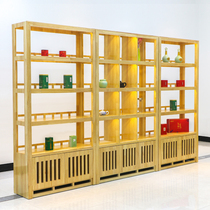 New Chinese tea cabinet shelf Duobaoge tea set display cabinet Multi-function tea cake multi-layer island cabinet display rack