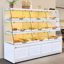 Bread cabinet bread display cabinet glass cake shop side cabinet commercial pastry cabinet baking cake display rack