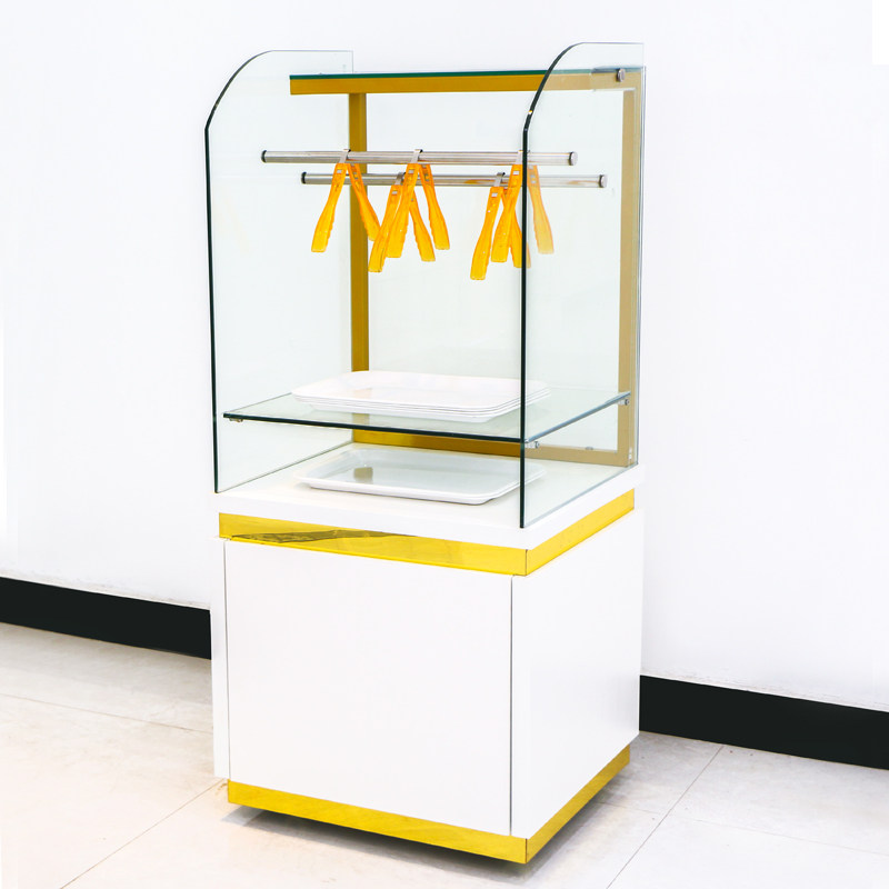 Bread tray cabinet solid wood drag tray cabinet fork tray wrought iron baked lacquer cake display cabinet dinner plate shelf sideboard shelf