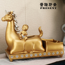 Light Extravagant Little Girl Unicorn Creative Tissue Box Bedroom Living Room Containing Finishing Net Red Debris Swing Piece Adornment
