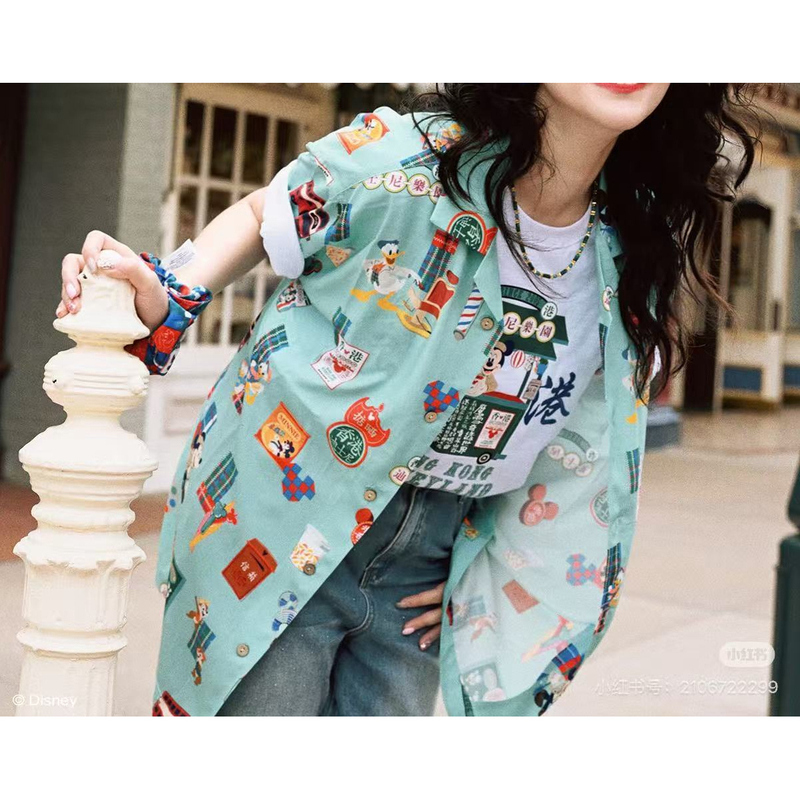 Summer 2026 Hk Limited Edition Mickey and Friends All-Over Print Adult Short-Sleeve Polo Shirt, Can Be Paired as Couple Outfits