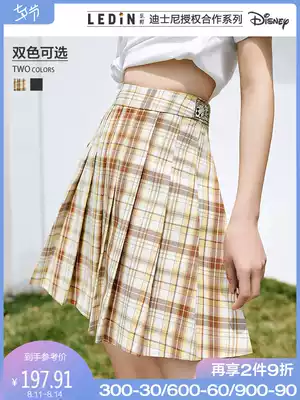 (Kichititi joint brand)Le cho skirt female 2021 spring new cute embroidered joint pleated skirt