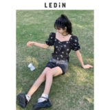 Весенняя шифоновая рубашка с бантиком