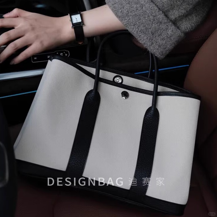 Designbag Garden Bag Steel Hardware Canvas Leather Large Capacity Laptop Bag Tote Handbag Women's Bag