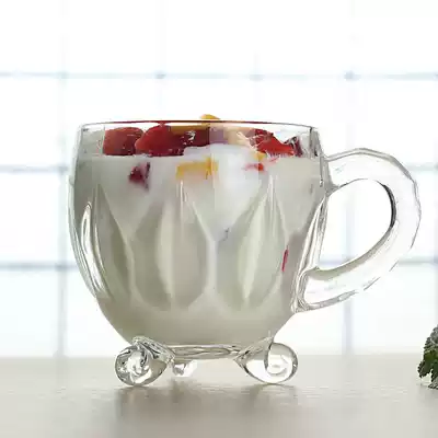 Fruit yogurt cup with milk cup, children's drinking water cup, ice cream cup, heat-resistant lead-free glass teacup, coffee cup