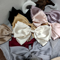 Hairclip Korea Jeong Endee with the back of the head hairpin satin Super fairy French oversized three-layer bow top clip