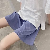 Cool pants pregnant womens shorts summer wear thin pleated loose straight tube thin thread high waist five-point belly pants