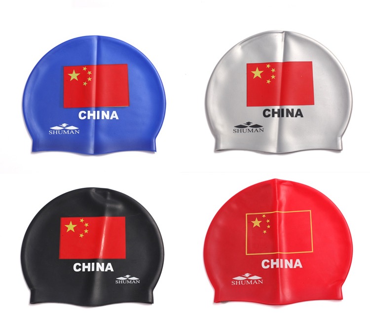 Mũ bơi Shu Man Mũ bơi mới Cờ bơi silicone Mũ bơi Unisex 	mũ bơi vải