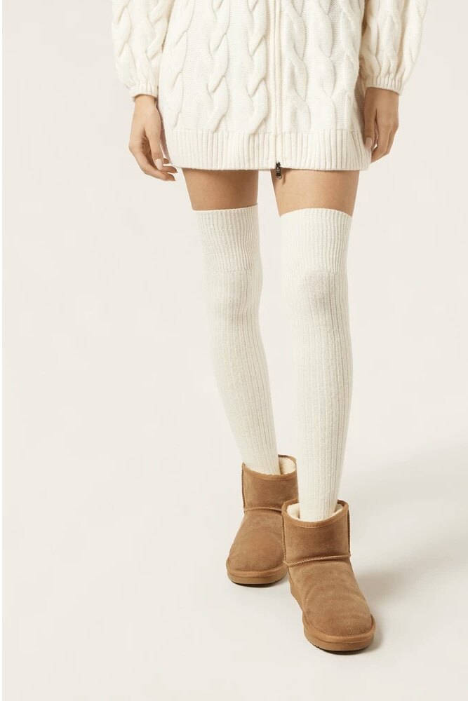 колготки / чулки дна calzedonia25秋冬新女含7%山羊绒保暖过膝袜jk袜长筒袜dl0404