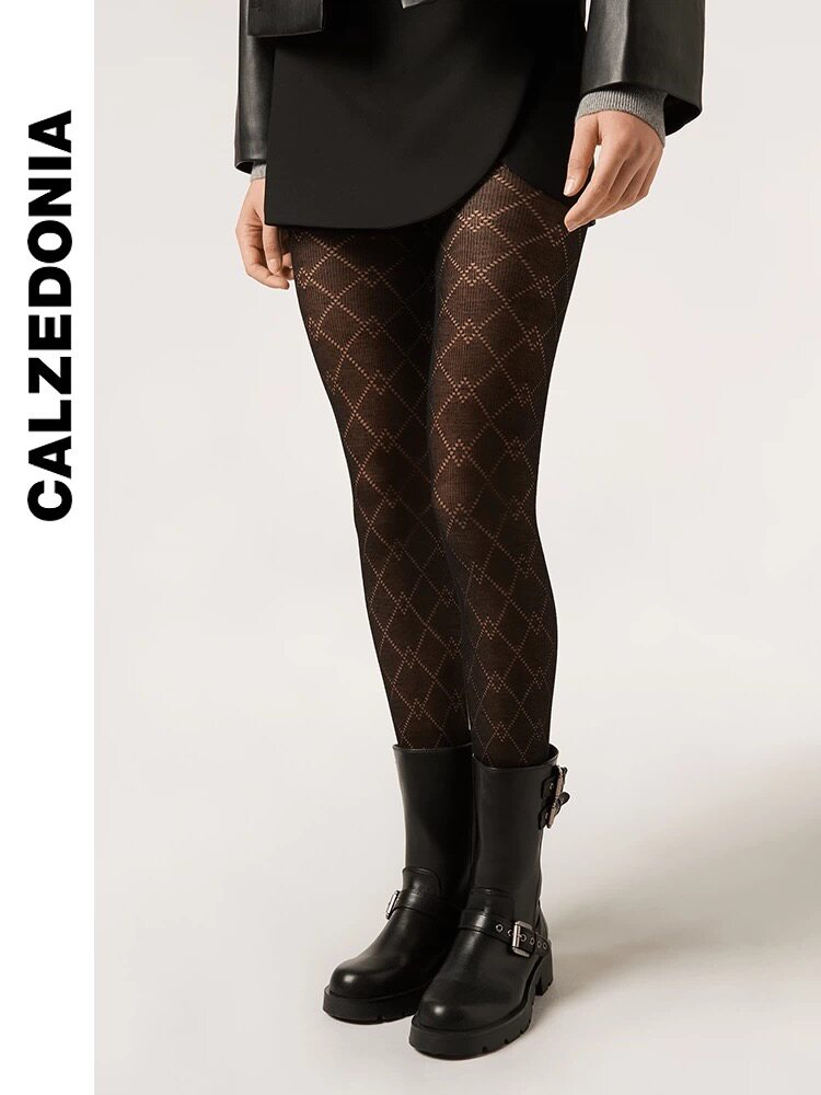 колготки / чулки дна calzedonia25秋冬新女菱格含羊绒保暖裤袜丝袜modc2181